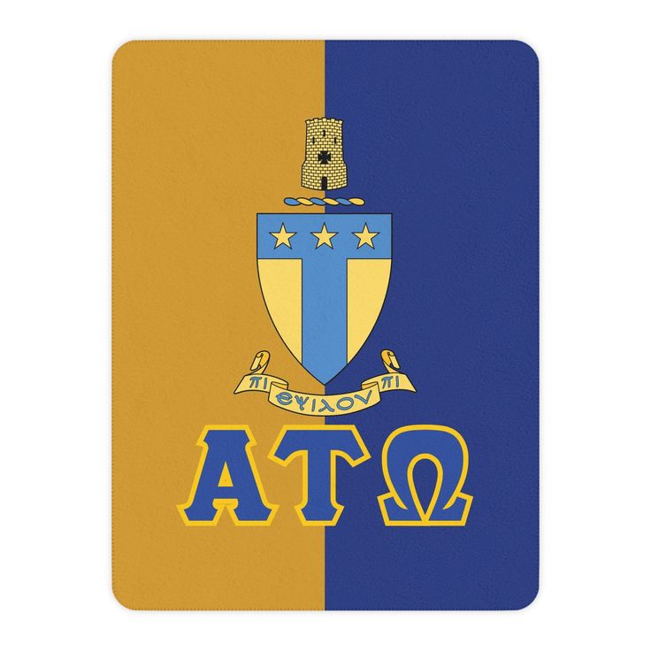 a mouse pad with the letters fraternity and an emblem on it