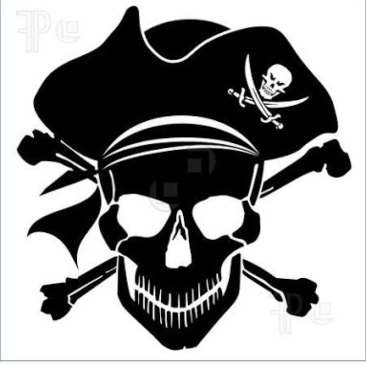 a pirate skull and crossbones with a hat