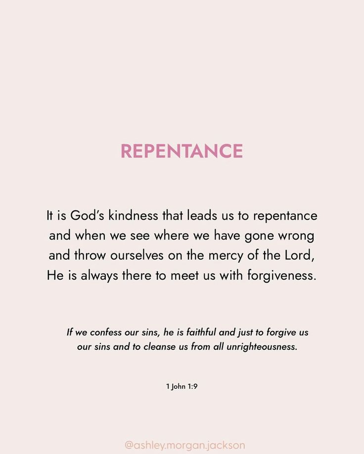 a pink and white quote with the words repentance