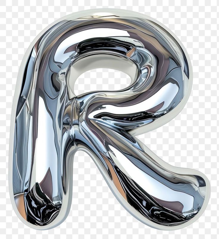 the letter r is made out of shiny chrome letters, hd png downloads