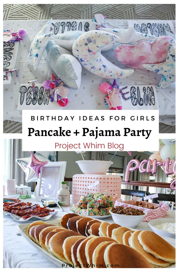 How to Throw an adorable Pancake and Pajamas Themed Birthday Party. The ultimate Slumber Party Activities and Ideas for Girls. The Best Birthday Theme for Girls. #birthday #partyideas #slumberparty #kids Pancake And Pajama Party Activities, Pancakes And Pajamas Party Activities, Girl Birthday Sleepover Party Ideas, Sleepover Party Ideas For Girls Kids, 10 Bday Party Ideas Girl, 9th Birthday Sleepover Ideas, Pajama Birthday Party Ideas Kids, 10 Girl Birthday Party Ideas, 6th Birthday Party Ideas For Girls Theme