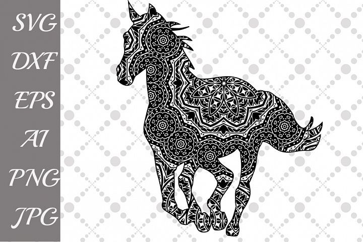 Free Horse Zentangle Svg SVG PNG EPS DXF File