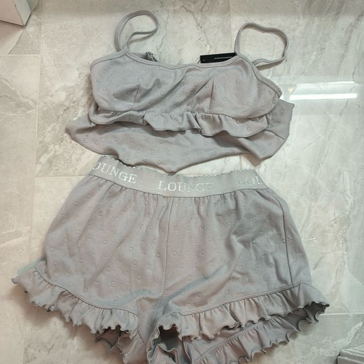 Brand New Pajama Set. The Top Is Crop And The Shorts Are Very Short. Silk Pj Set Shorts, Crop Top Pajama Set, Matching Short Sets For Loungewear, Short Matching Loungewear Sets, Summer Lounging Pajama Shorts Matching Set, Spring Lounging Short Sets, 2000s Pajamas, 2000s Wardrobe, Random Wishlist