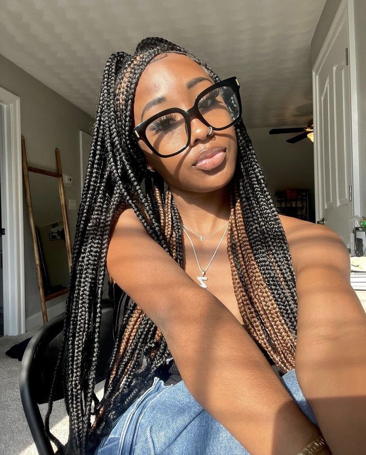 Goddess Knotless Braids, Peekaboo Braids, Goddess Knotless, Cute Box Braids, Beautiful Black Hair, Big Box Braids Hairstyles, Cute Braided Hairstyles, Box Braids Hairstyles For Black Women, Braids Styles