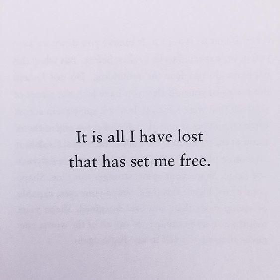 an open book with the words it is all i have lost that has set me free