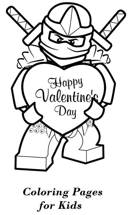 coloring pages for kids with the words happy valentine's day and a cartoon character holding a