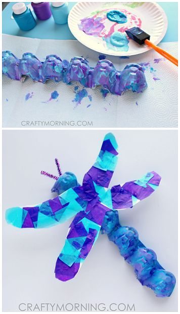 paper plate dragon craft for kids with blue and purple paint on it, sitting next to a