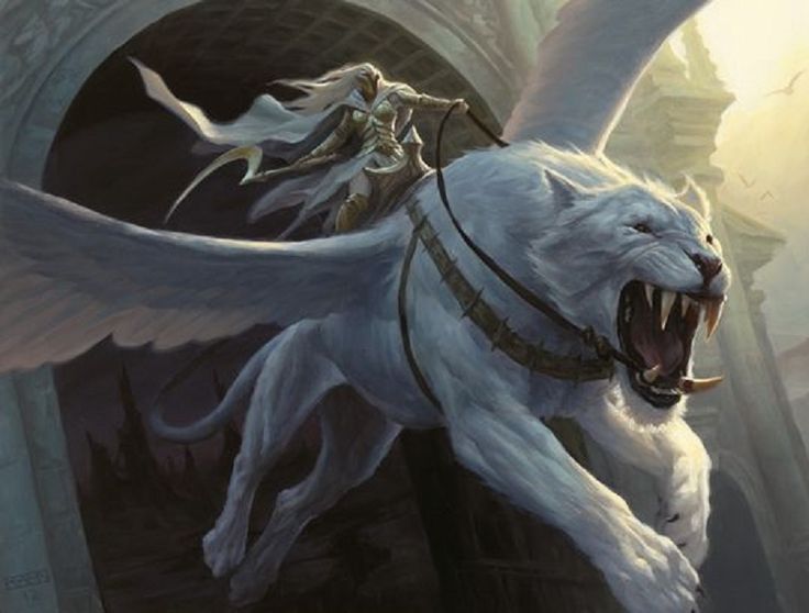 an illustration of a white dog with wings on it's back and its mouth open