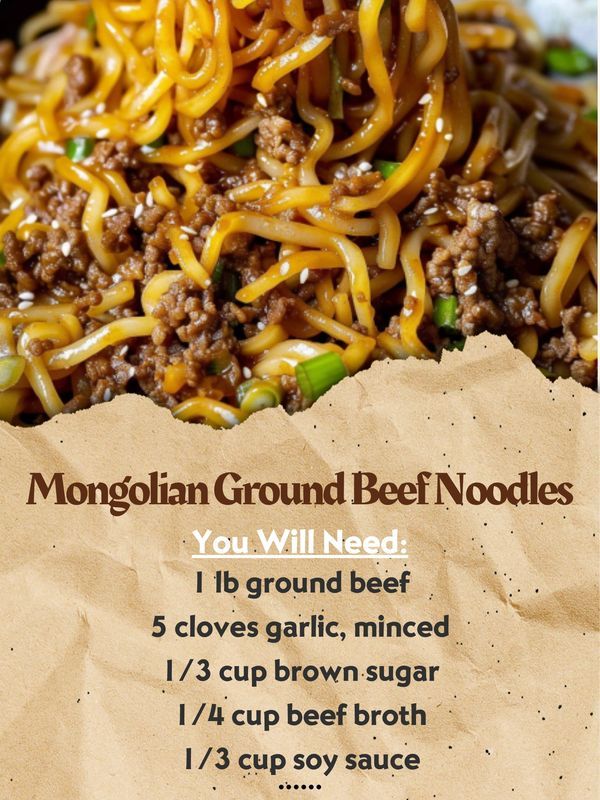 the ingredients for this beef noodle dish are shown