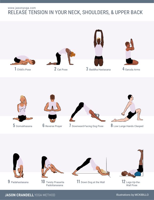 a woman doing yoga poses with the instructions for her to do it in different positions