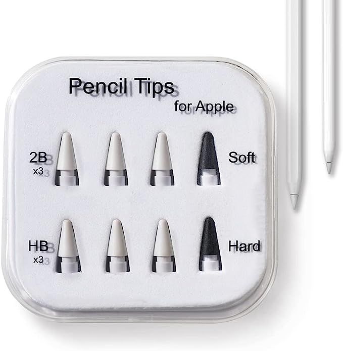 the pencil tips for apple are in a plastic container