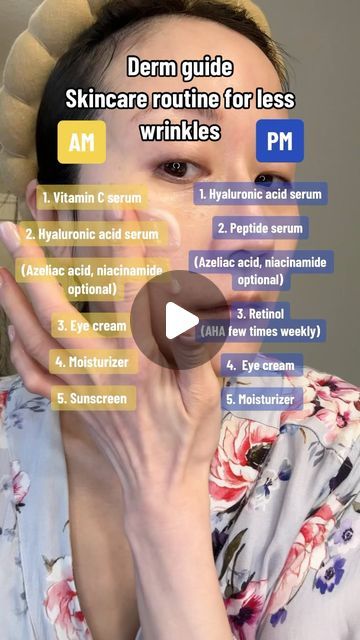 Jenny Liu, MD FAAD , Skincare expert on Instagram: "5 step AM and PM routine for #wellaging. Products I’ve used consistency that have made a huge difference for me: vit C serum, peptide serum, AHA, and retinoids!
I also love cosmetics treatments like microneedling and Botox! 

What aesthetic procedures are you most interested in? 
#antiagingskincare #skincareroutine #dermatologist #skincaretips #skincarecommunity #aginggracefully" Aesthetic Procedures, Vit C Serum, Pm Routine, Serious Skin Care, Peptide Serum, Vit C, Cosmetic Treatments, Hyaluronic Acid Serum, Vitamin C Serum