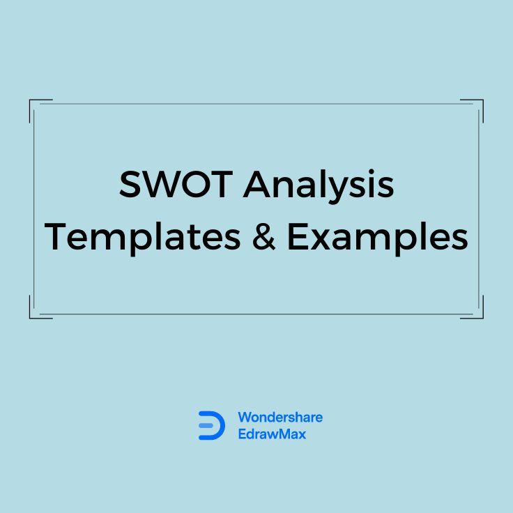 the cover for swot anals templates and examples, with an image of a blue