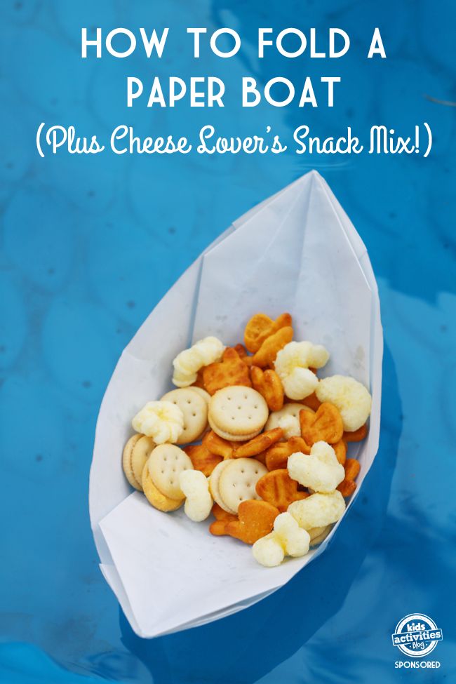 how to fold a paper boat plus cheese lovers snack mix