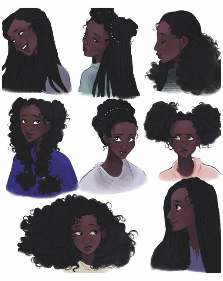 an image of black women with different hair styles and hairstyles on white background