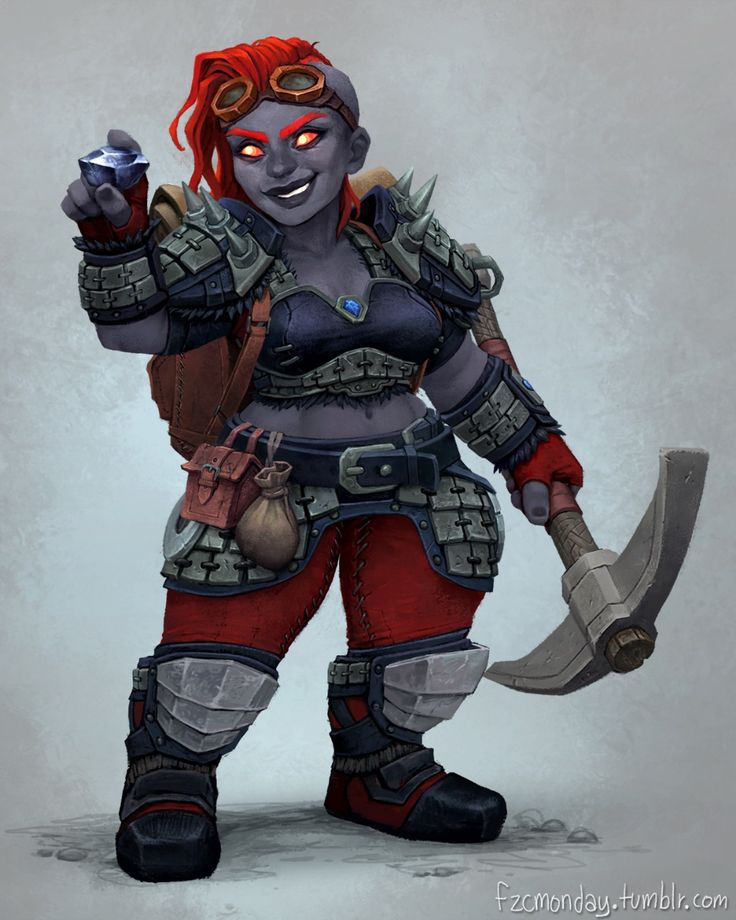 a woman with red hair and glasses holding a knife in her right hand while wearing armor