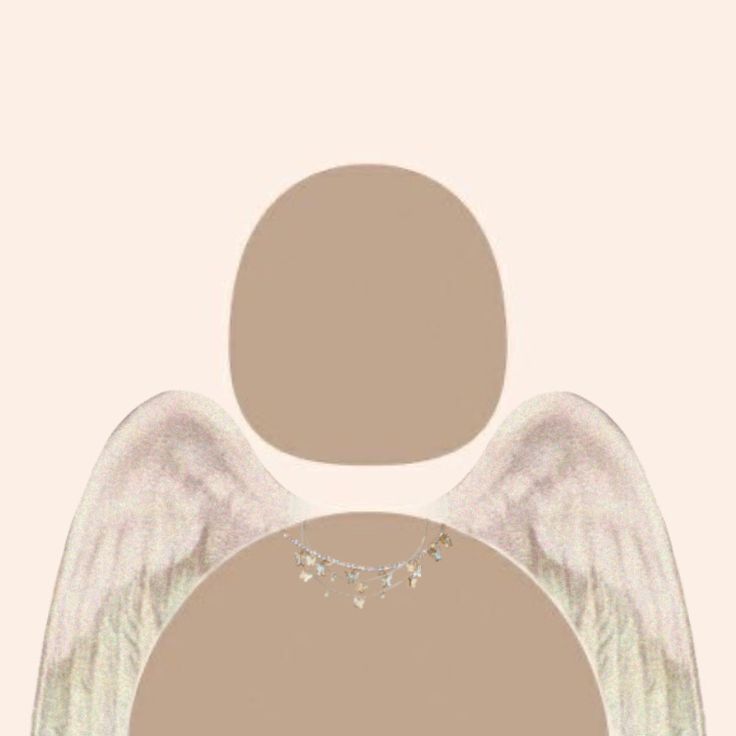 an angel with white wings on a beige background