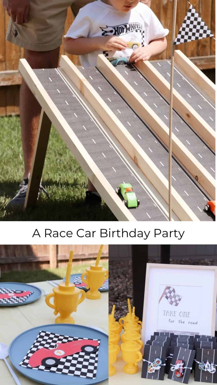 a race car birthday party with free printables and games for kids to play