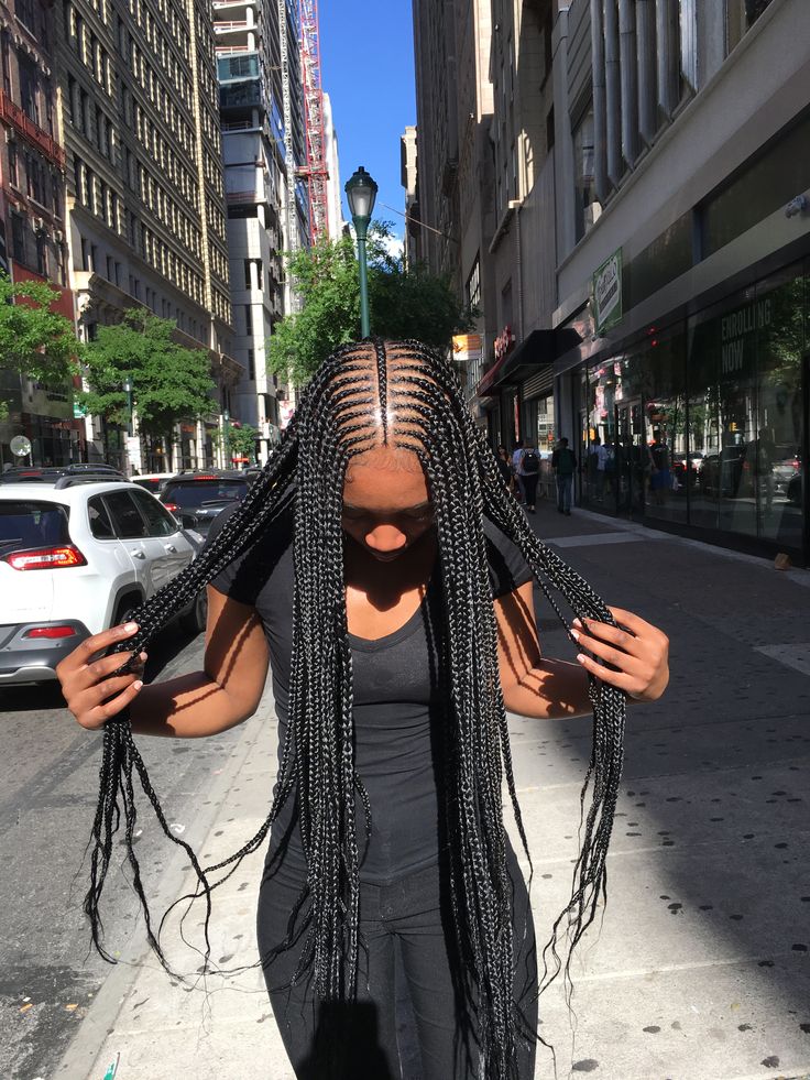 Get three layered tribal braids done by hairbyher 💁🏾✨ Three Layer Feed In Braids, Three Layer Braids, Ethiopian Braids, Layered Braids, Feed In Braids, Bob Braids, Braided Styles, Feed In Braid, Girls Braids