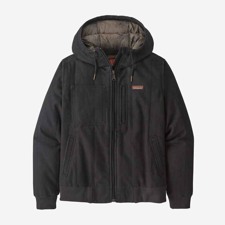 Patagonia Women's All Seasons Canvas Bomber Hoody Work Jacket Utility Cotton Outerwear For Outdoor Work, Cotton Utility Outerwear For Outdoor Work, Heavyweight Cotton Casual Outerwear, Urban Cotton Outerwear With Adjustable Hood, Casual Heavyweight Cotton Outerwear, Winter Workwear Cotton Hooded Jacket, Cotton Hooded Jacket For Winter Workwear, Midweight Cotton Outerwear For Fall, Urban Heavyweight Outerwear For Fall