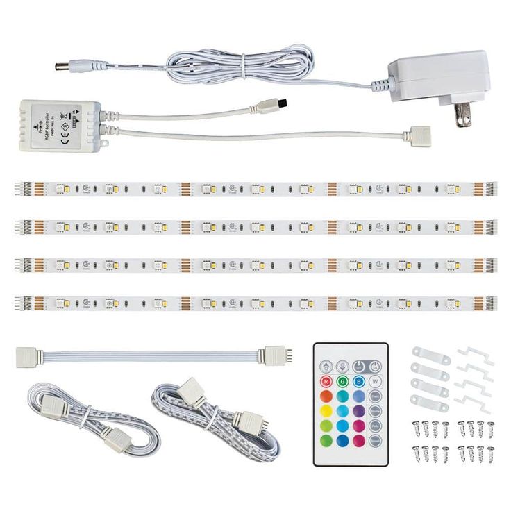 led strip light kit with remote control and accessories for lighting up the wall or ceiling