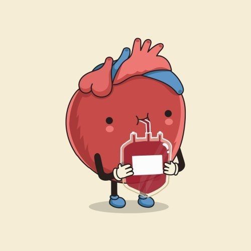 an illustration of a heart holding a sign