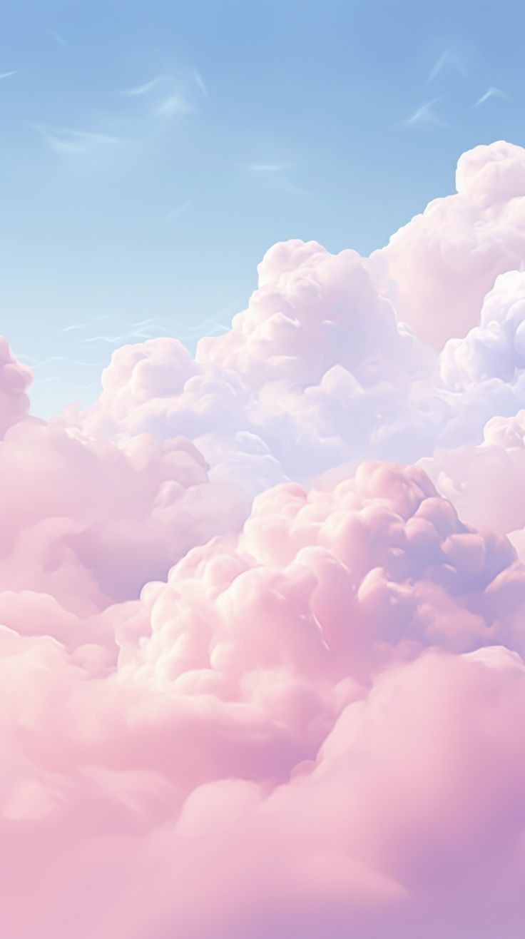 the sky is filled with pink clouds and blue skies