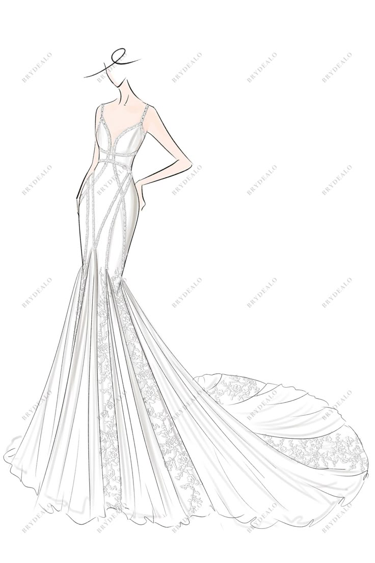 a drawing of a wedding dress