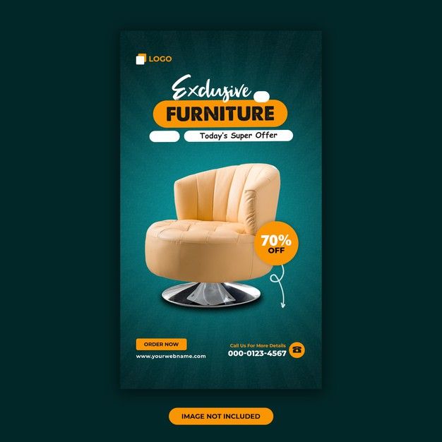 an advertisement for furniture store with a chair on the front and back cover in yellow