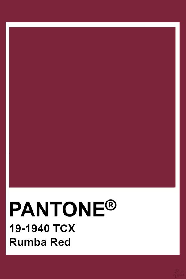 the pantone color is shown in red