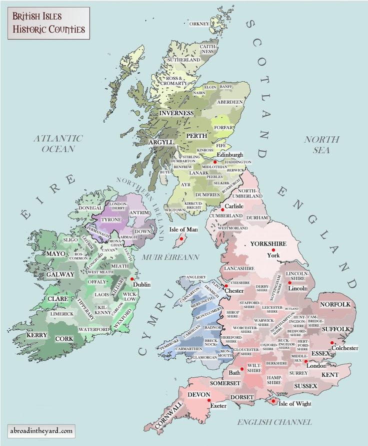 British Isles: Historic Counties - Vivid Maps | Map of britain, Map of ...