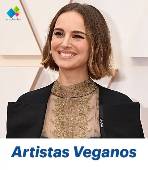 an image of a woman smiling on the red carpet with words that read artistas veganos