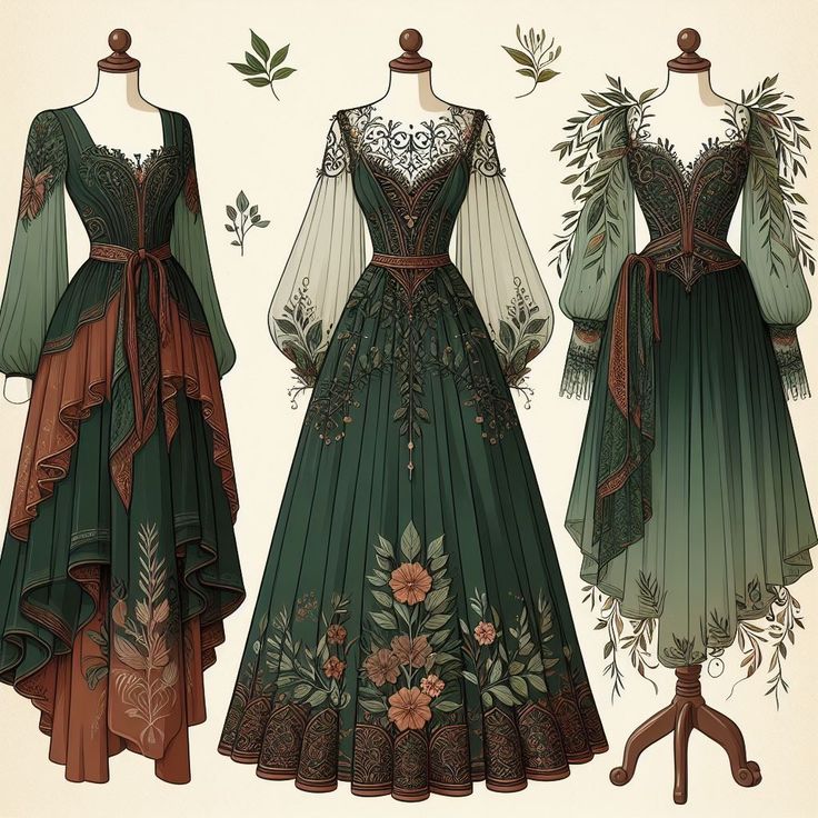 Nature Dresses Fairies, Snow White Dress Aesthetic, Dark Fairycore Clothes, Cottage Core Witch Outfit, Wood Witch Costume, Earth Element Outfit, Garden Witch Aesthetic Outfit, Forest Dress Aesthetic, Air Element Outfit