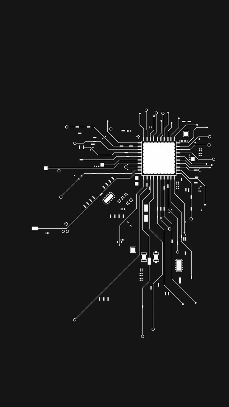 a black and white image of an electronic circuit