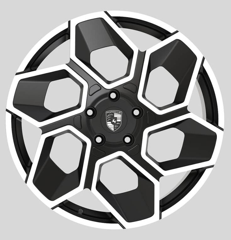 the black and white wheel is shown in this graphic style, with four spokes on each