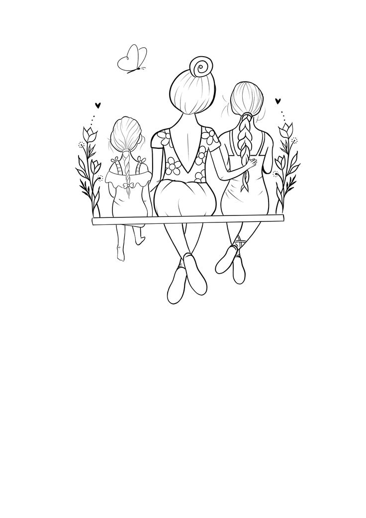 Family Aesthetic Drawing, Family Heart Tattoos, Mama And Daughter, Animal Tattoo Ideas, Daughter Tattoo, Family Tattoo Designs, Ear Tattoo Ideas, Matching Sister Tattoos, Doodle Art Flowers