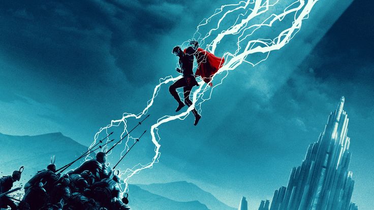 a movie poster for thor the dark world with an image of two men on a rope