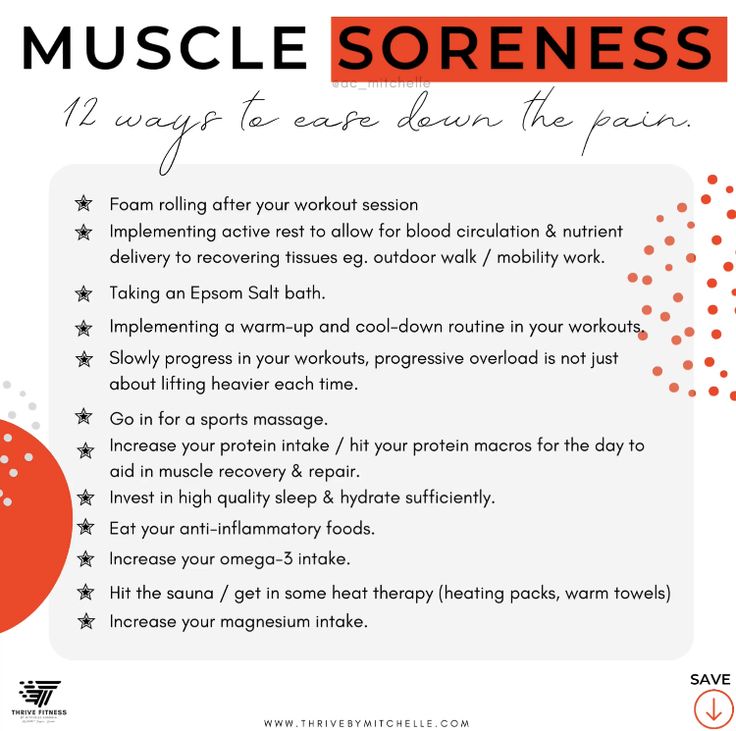 a poster with the words muscle soreness on it