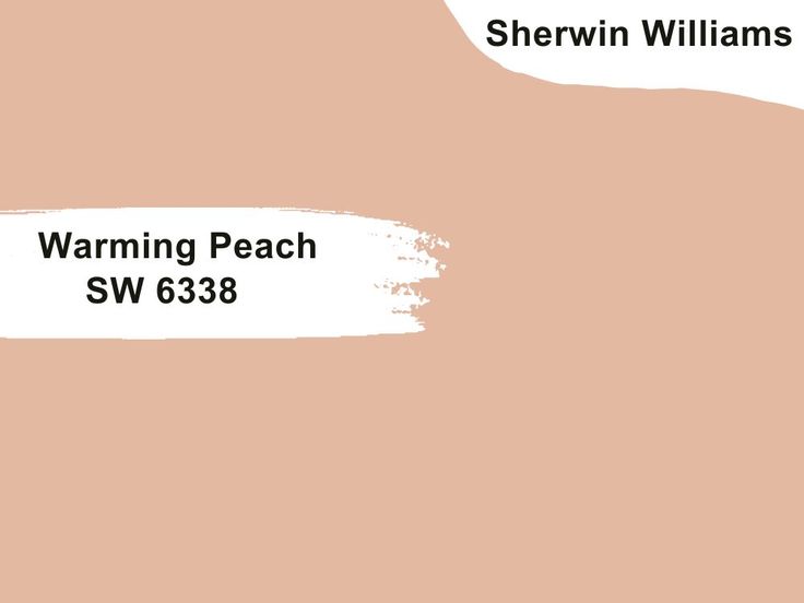 the words warning peach sw 633 are in white letters on a light pink background