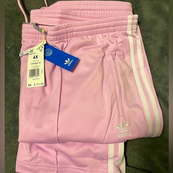 New With Tags! Adidas Track Pants With Zip At Ankle. Draw String Waist. 100% Polyester. Pink Adidas Pants For Loungewear, Adidas Casual Pink Pants, Casual Adidas Pink Pants, Casual Pink Adidas Pants, Adidas Cotton Sweatpants For Spring, Adidas Pants With Elastic Waistband For Spring, Adidas Wide Leg Bottoms For Spring, Fitted Pink Adidas Bottoms, Adidas Pants For Spring