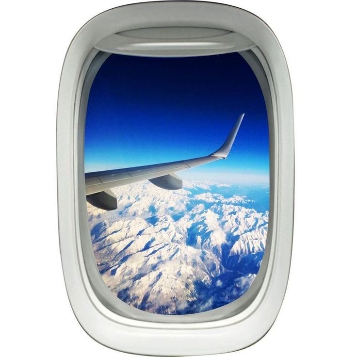 an airplane window with the view of snow covered mountains