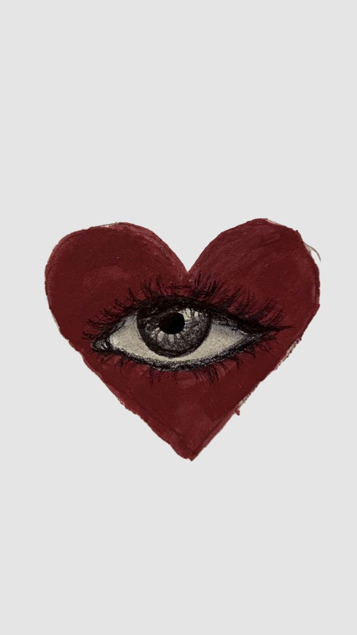 a drawing of a heart with an eye in the shape of a heart on it