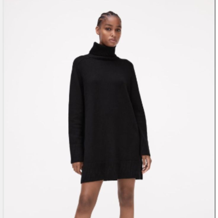 Zara Black Turtleneck Sweater Dress High Collar Nwt Too Short On Me Great Condition Black Turtleneck Sweater Dress, Fall Board, Black Turtleneck Sweater, Turtleneck Sweater Dress, Zara Sweater, Black Turtleneck, Too Short, Zara Black, Zara Dresses