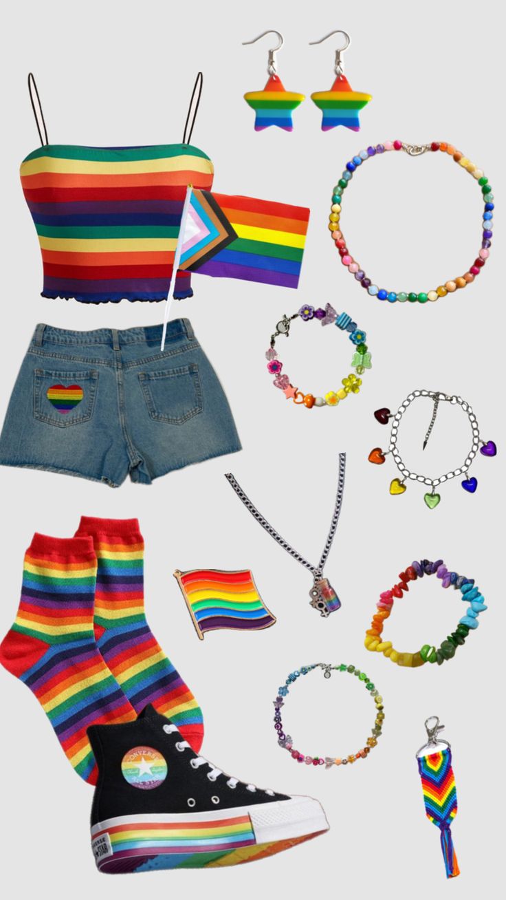 Rainbow Outfit Aesthetic, Alt Style Outfit, Non Binary Outfits, Lgbtq Outfit, Gay Outfit, Lgbtq Funny, Happy Pride Month, Pansexual Pride, Fashion Design Collection