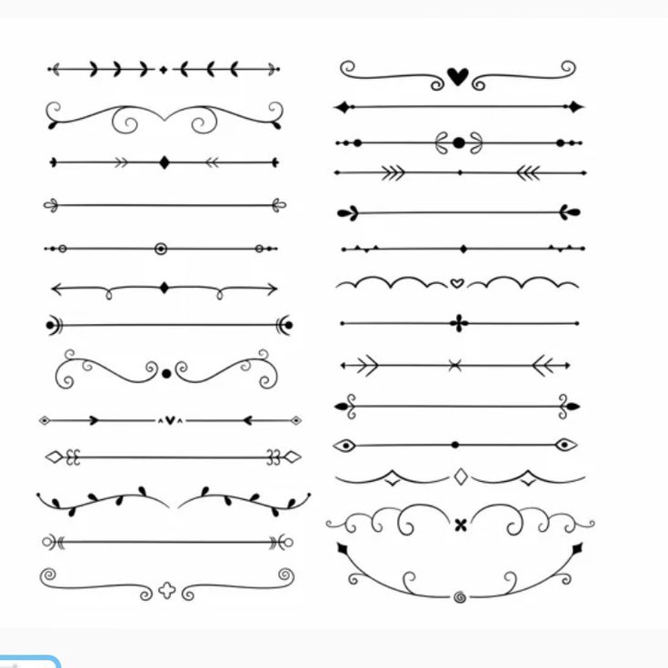 a set of hand drawn lines and arrows