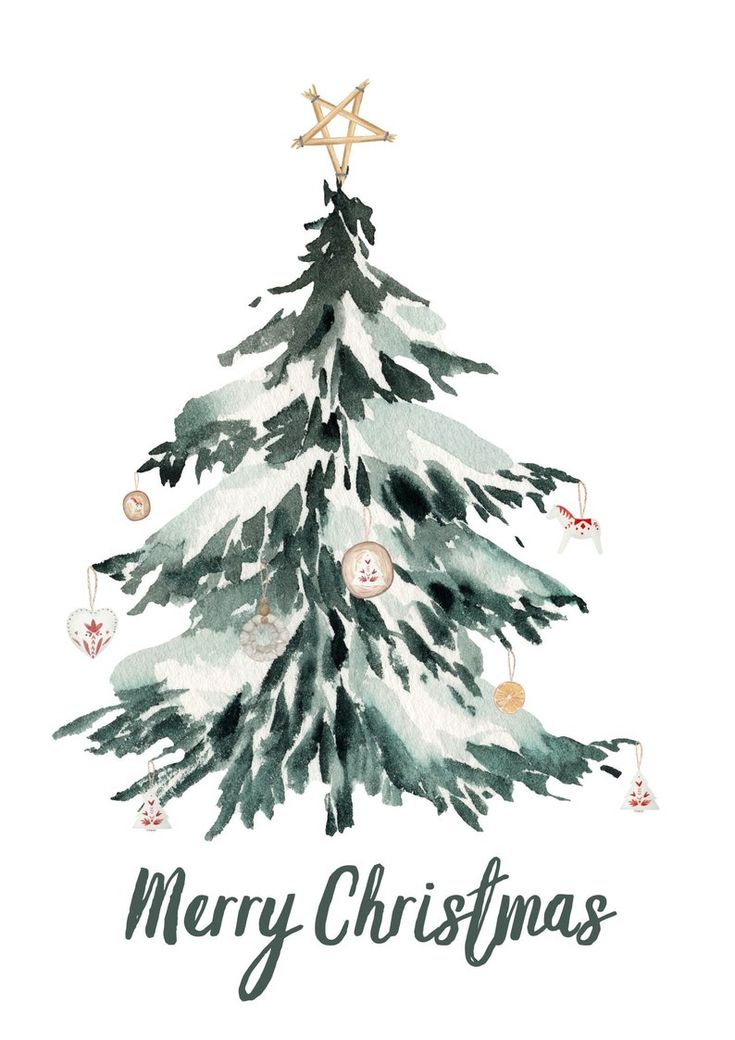 a watercolor christmas tree with the words, frohe weinhachten