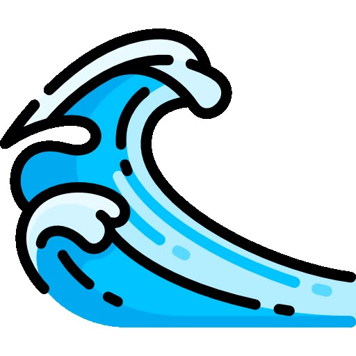 an image of a blue wave in the ocean on a white background with black lines