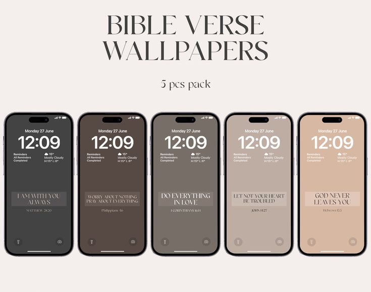 the bible verse wallpapers are available in five different colors