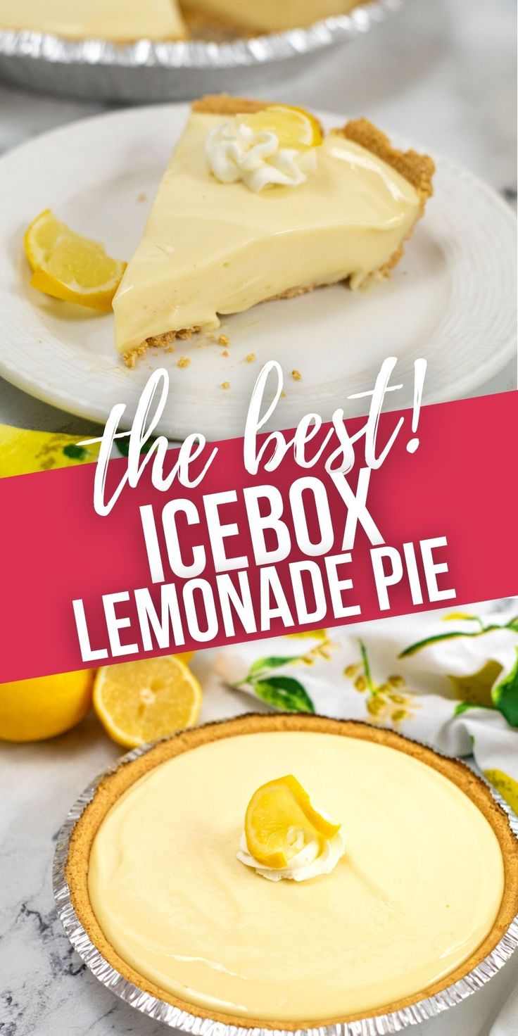 the best icebox lemonade pie is in this recipe and it's ready to be eaten