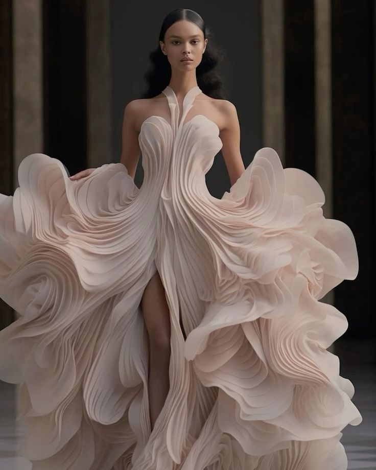 Creative Dress, Mini Dress Outfit, Unique Wedding Dresses, Runway Fashion Couture, High Fashion Dresses, Outfit Night, Couture Mode, Weird Fashion, Fairy Fashion